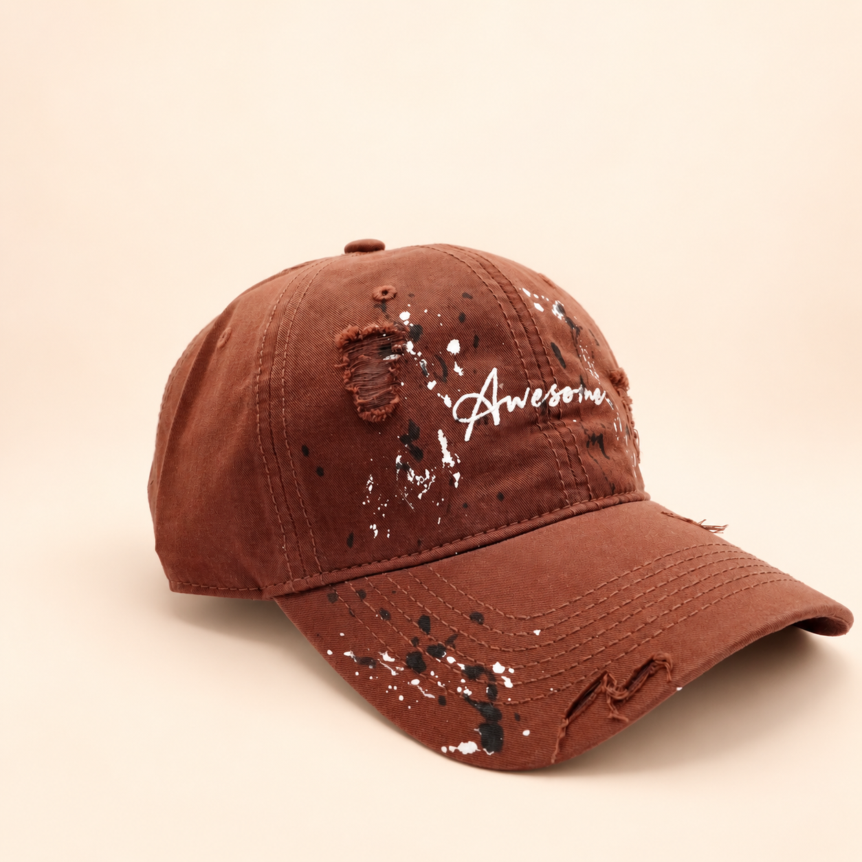 Brown Distressed Paint-Splatter view 3