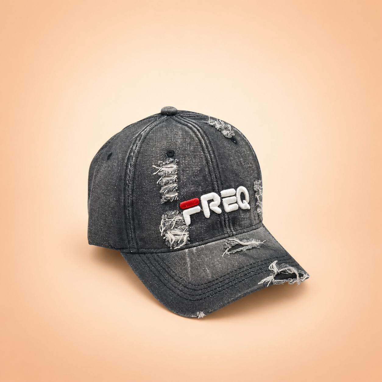 FREQ Black Denim Cap view 2