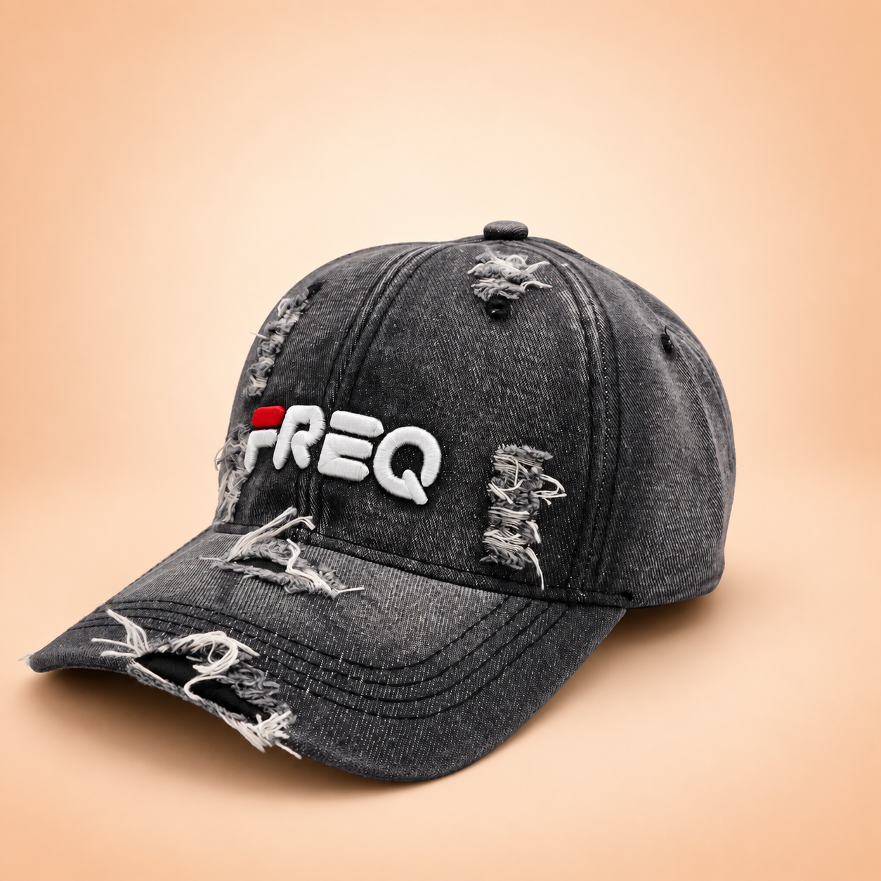 FREQ Black Denim Cap view 3